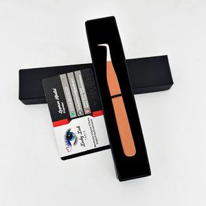 Professionnel de haute qualité japonais durable en acier inoxydable 90 degrés mince botte brun pince à cils Volume testé à la main - Product Image 5