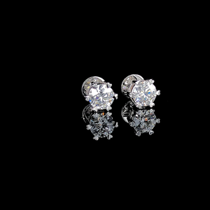 Pendientes de Diamantes Cultivados en Laboratorio con Corte Brillante, Unisex, Clásicos, Color E, Oro Blanco de 14K, Joyería de Compromiso Solitario, Certificado IGI - Product Image 2