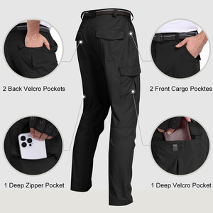 Pantalon de randonnée streetwear pour homme, léger, respirant, décontracté, pour l'été, le sport et la pêche, avec taille élastique - Product Image 4