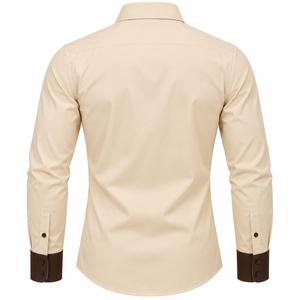 Camisa de Vestir para Hombre, Manga Larga, Color Sólido, Cuello Mao, Estilo Casual, Tela Popelina, para Primavera, Ecológica y Transpirable - Product Image 2