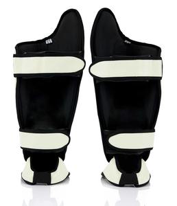 สนับแข้งแฟร์เท็กซ์สีขาวหนังแท้คุณภาพสูงดีไซน์ใหม่สำหรับมวยไทยคิกบ็อกซิ่งฝึกซ้อม - Product Image 4