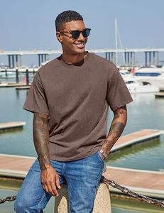 T-shirts en coton pour hommes, coupe oversize, manches courtes, style streetwear, coupe ample, t-shirts d'été délavés, basiques, unisexes - Product Image 5