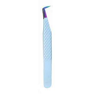 Pince à épiler professionnelle en acier inoxydable avec poignée en diamant à 90 degrés, outil de beauté facile à utiliser pour les extensions de cils chaudes - Product Image 6