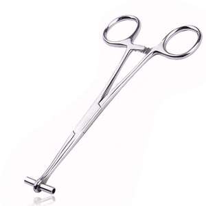 Stainless Steel Septum <b>Piercing</b> Forceps Top Selling Ear Body <b>Piercing</b> Clamp Surgical Instruments Needle Clamp Metal By Dentavex - Product Image 2