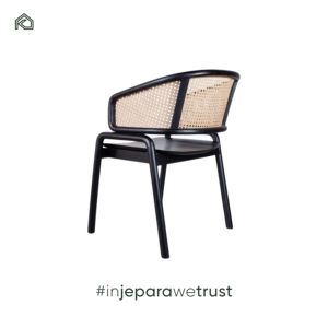 Chaises de salle à manger modernes et durables avec structure en teck, dossier en rotin, siège rembourré élégant pour usage domestique, commercial et extérieur Cleao - Product Image 4