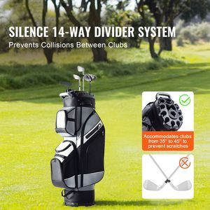 Borsa da Golf per Carrello con 14 Divisori, 41FT, 13 Tasche, in Nylon Premium Resistente, con Manici - Product Image 2