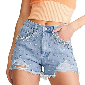 กางเกงยีนส์ขาสั้นผู้หญิงเอวสูงแฟชั่นลำลองฤดูร้อนสไตล์สตรีทแวร์สุดฮิตลดราคา - Product Image 5