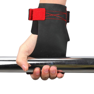 Soportes Transpirables para las Palmas de las Manos para Levantamiento de Pesas, Soportes Ajustables de Neopreno para las Palmas de las Manos, Rojo y Negro, Equipo de Ejercicio para los Dedos - Product Image 6