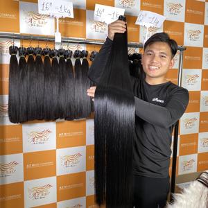 Ensemble d'extension de matière première de trame de cheveux humains vietnamiens soyeux et super brillants de haute qualité au prix de gros - Product Image 4