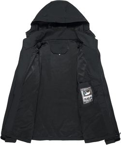 Men's Windbreaker with Removable Hood Lightweight Coat for Casual Hiking <b>Cycling</b> - Product Image 3
