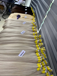 Prix de gros Extensions de cheveux vierges vietnamiens naturels pleine longueur 40cm 75cm Super Double Drawn décolorés teints noir blond - Product Image 5