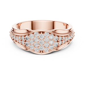 Anillo de Diamantes Cultivados en Laboratorio con Pavé Ancho de Lujo en Oro Rosa, Banda de Aniversario con Múltiples Hileras de Diamantes, Joyería de Diamantes Sostenibles - Product Image 6