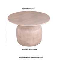 Table basse ronde moderne pour salon, table centrale en bois avec base sur piédestal, mobilier contemporain pour la maison