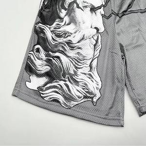 Shorts en coton pour homme coupe décontractée, motif graphique rétro, style estival, personnalisables pour le quotidien et le skateboard, taille mi-haute en coton - Product Image 5