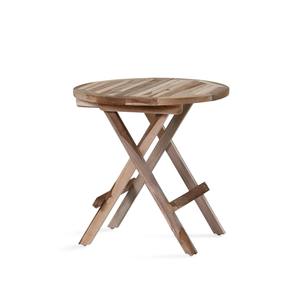 Table de bar ronde pliante en teck massif de qualité supérieure avec plateau à lattes et pieds robustes pour usage extérieur et en café - Product Image 4