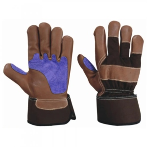 ถุงมือหนังวัวแท้สีน้ำตาลคุณภาพสูงเสริมความแข็งแรง สำหรับงานหนัก อุปกรณ์ป้องกันมือเพื่อความปลอดภัยส่วนบุคคล - Product Image 5