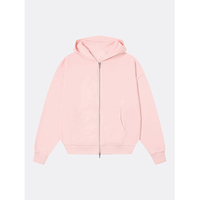 Blouson à capuche zippé 360 GSM pour homme, coupe oversize et carrée, avec logo personnalisé, 100% coton peigné, épaules tombantes, effet délavé à l'acide