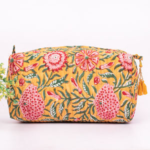 Sac de maquillage personnalisé, écologique, portable, luxueux, imprimé, en coton matelassé, multicolore, organiseur de produits de soin de la peau - Product Image 3