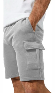 100% Cotton High Quality Knitted French Terry Sweat Shorts Custom Drawstring Luxury Cotton Fleece Cargo Shorts Men - Product Image 4