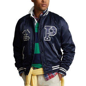 Veste varsity pour homme gris et noir en PU, col rabattu, style décontracté, coupe classique, fermeture boutonnée, couleur unie, pour l'automne - Product Image 5