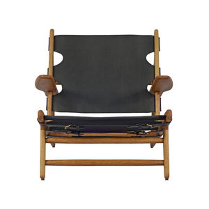 เก้าอี้พักผ่อนไม้สักสุดหรูหุ้มหนังแท้ กันน้ำ เป็นมิตรกับสิ่งแวดล้อม ทนทาน เหมาะสำหรับพื้นที่อยู่อาศัยที่สวยงาม - Product Image 5