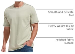 T-shirt col rond épais pour homme – Coton 100 % premium, logo frontal, écologique et respirant, pré-rétréci - Product Image 4