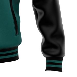 Chaqueta Varsity de Invierno Personalizable para Hombre con Cuello Alto, Lana y Bordado en Cuero - Product Image 6