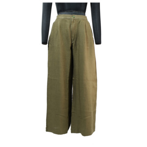 Womens Linen Loose Pants High <b>Waist</b> Wide Leg Casual Summer <b>Trousers</b> Breathable Wholesale Manufacturer Factory <b>Elastic</b> <b>Waist</b> - Product Image 2