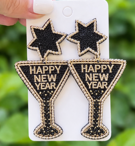 Modernos Pendientes Colgantes con Bordado Artesanal y Cuentas de Semillas para Fiestas de Año Nuevo, Regalos Festivos, Elegante Accesorio para la Oreja, Tipo Aro y Perno - Product Image 2