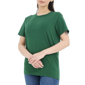 Camiseta de Color Sólido Personalizada al por Mayor para Mujer, Camiseta Informal de Manga Corta con Cuello Redondo, Suave y Cómoda para Uso Diario - Product Image 4
