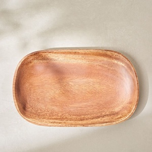 Bandeja ovalada de madera de Acacia más vendida, vajilla de comedor para el hogar, bandeja de madera de excelente calidad para servir alimentos - Product Image 1