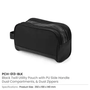 กระเป๋าอเนกประสงค์ผ้าทวิลพร้อมหูหิ้ว PU ช่องซิปหลัก 2 ช่องสำหรับการเดินทาง - Product Image 3