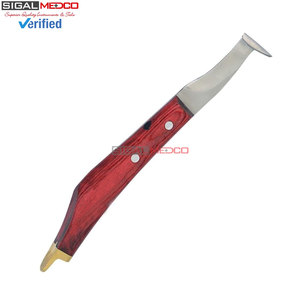 Professional Hoof Knives Set of Left and Right Handed with Brass Horseshoeing Topper Razor Edge <b>Sharpened</b> Stainless Steel Blades - Product Image 6