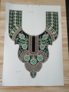 Patchs brodés faits main en dentelle de miel ORGEZA avec sequins et motifs de fils complexes, forme ronde, pour vêtements de mode, styles variés - Product Image 2