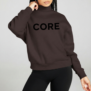 Newest Style Ladies Streetwear Winter Fashion Clothing Women's Mock Neck Long Sleeve Sweatshirts Front Customized Mock Neck - Product Image 6