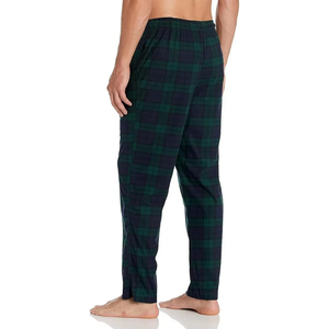 <b>men's</b> pants Professional Design <b>Men's</b> Casual Waist Flannel Trousers 100% Cotton Lightweight Drawstring Bottoms Pant Check Style - Product Image 1