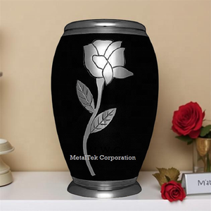 Color personalizado cenizas humanas urnas de cremación negro plata Rosa Memorial ceremonia funeraria recuerdo tarro recuerdo urnas de recuerdo - Product Image 1