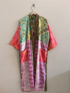 ชุดคลุมกิโมโนผ้าไหมปะติดปะต่อแบบยาว สวมใส่สบายๆ คล้ายเสื้อคลุมแจ็คเก็ต - Product Image 5