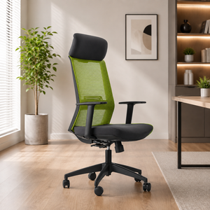 Chaise de bureau Kinsha à dossier haut en maille, ergonomique avec soutien lombaire, chaise de direction pour bureau, salle de réunion, mobilier commercial - Product Image 1