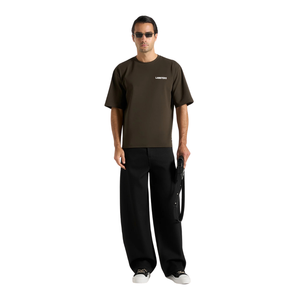 Camisetas de algodón de jersey para hombre, cuello redondo, manga corta, ajuste regular y relajado, estampado pequeño en el pecho, espalda lisa, casual, venta al por mayor, personalizadas, OEM - Product Image 1