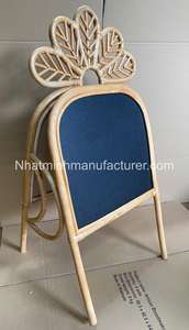 Pizarra infantil hecha de ratán natural, pizarra para estudiar, tablero de notas, letrero para cafetería. - Product Image 3