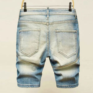 New Summer Shorts Jeans <b>Men</b> Denim Pants <b>Stretch</b> Dark Blue Fashion Design <b>Men's</b> Jeans Slim Straight Male Short Jeans - Product Image 2