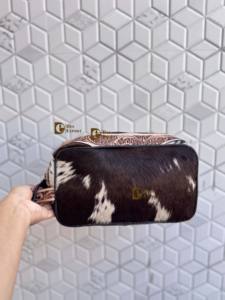 Nouveau concepteur en cuir repoussé à la main organisateur de toilette Kit de rasage homme femmes voyage sacs à cosmétiques sacs de maquillage en cuir de vachette - Product Image 3