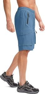 Shorts de cyclisme noirs pour hommes avec rembourrage, séchage rapide, poches cargo, pour l'été et les activités de plein air - Product Image 6