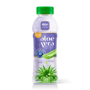 Perusahaan Manufaktur Vietnam Desain Baru Harga Aloe Vera Jus dengan Blueberry 330 Ml Botol Pet Minuman Ringan