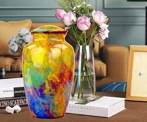Urne funéraire en métal de luxe pour cendres humaines et d'animaux, récipient commémoratif décoratif pour cendres, urne funéraire à prix abordable - Product Image 1