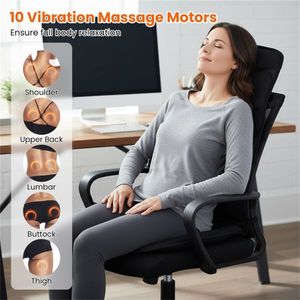 Cuscino Massaggiante Riscaldato con 10 Motori, Nero, Massaggiatore Schiena con 4 Zone, 5 Programmi + 3 Velocità, Calore fino a 113 Gradi Fahrenheit - Product Image 4