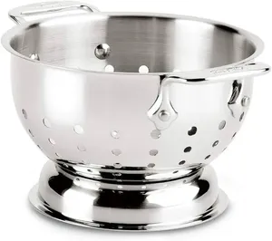 Colador duradero de acero inoxidable resistente al óxido para colar, lavar y escurrir verduras, frutas, pasta y arroz con asas resistentes. - Product Image 2