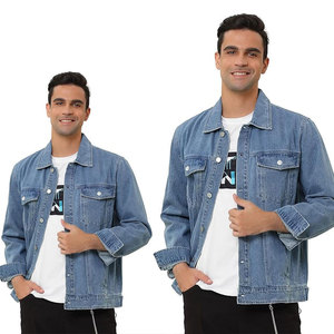 Customized Men Spring Woven Denim <b>Jacket</b> Distressed Frayed Patchwork Plaid <b>Trucker</b> Streetwear Vintage Washed Jean Denim <b>Jacket</b> - Product Image 4