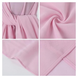 Pañuelo de Gasa Rosa Claro para Mujer, Color Sólido, Estilo Largo y Sencillo, para Uso Diario en Todas las Estaciones, Accesorio Amigable con la Piel - Product Image 4